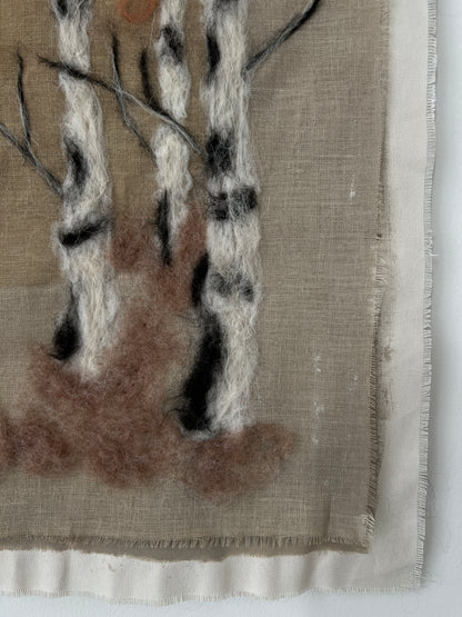 Birch_Landscape, Handmade Wall Hangings, Unique Wall Decor, Wool Wall Art, Corner