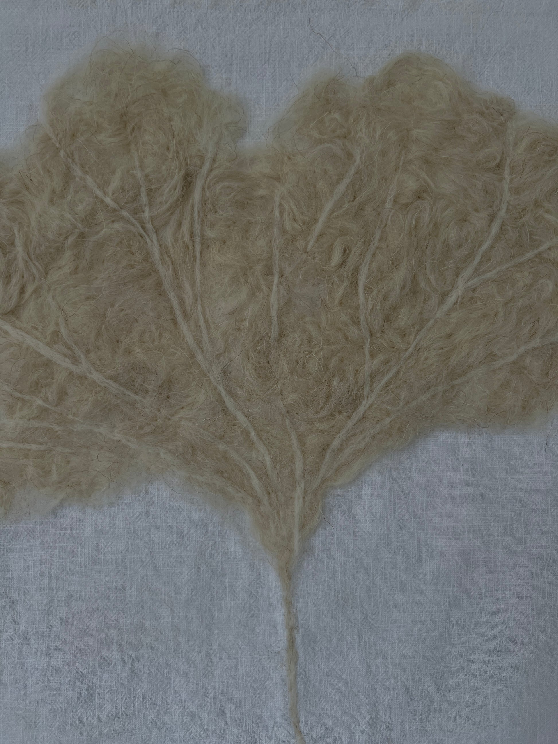 Ginkgo_Grace, Handmade Wall Hangings, Unique Wall Decor, Wool Wall Art, Close-up