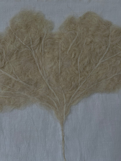 Ginkgo_Grace, Handmade Wall Hangings, Unique Wall Decor, Wool Wall Art, Close-up