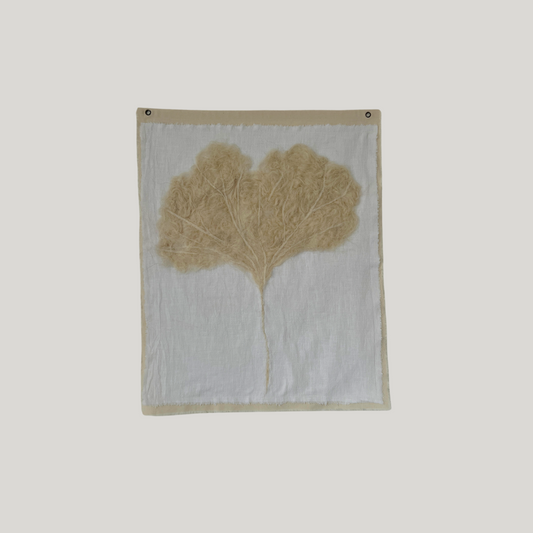 Ginkgo_Grace, Handmade Wall Hangings, Unique Wall Decor, Wool Wall Art, Front