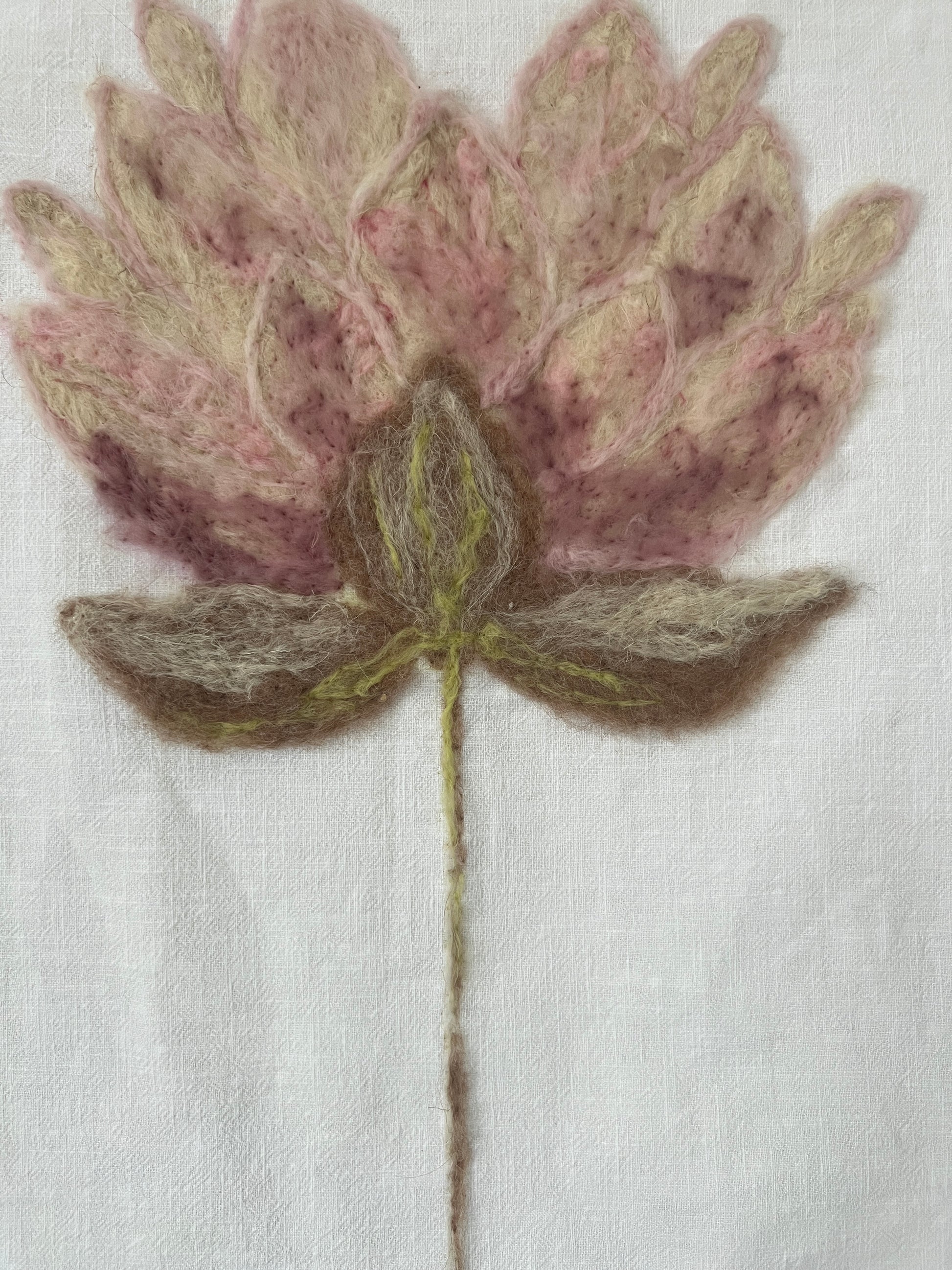 Lotus_Veil, Handmade Wall Hangings, Unique Wall Decor, Wool Wall Art, Close-up