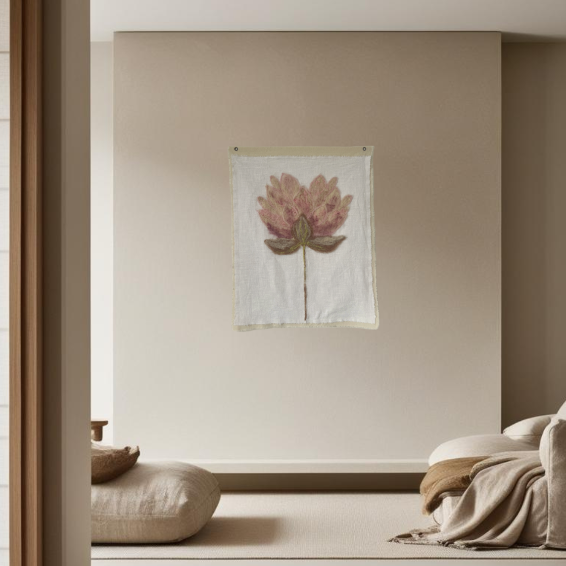 Lotus_Veil, Handmade Wall Hangings, Unique Wall Decor, Wool Wall Art, Interior